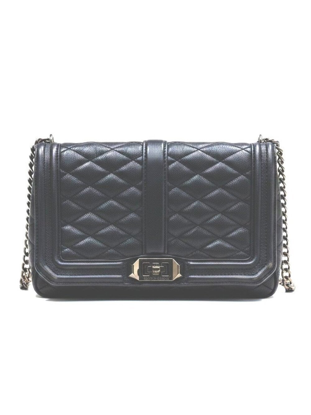 Rebecca Minkoff Love Quilted Black Leather Chain Crossbody Shoulder Bag